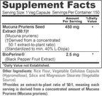 NusaPure Mucuna Pruriens Cápsulas, 450 mg, 150 Cápsulas Vegetales (Sin Gluten, No OGM)