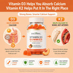 Gominolas de Vitamina D3 y K2 Sin Azúcar - 5000 UI D3 + 80 mcg K2 MK7