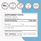 Supersmart Spermidine 3mg por Día - Complemento Alimenticio con Extracto de Arroz - 60 Cápsulas