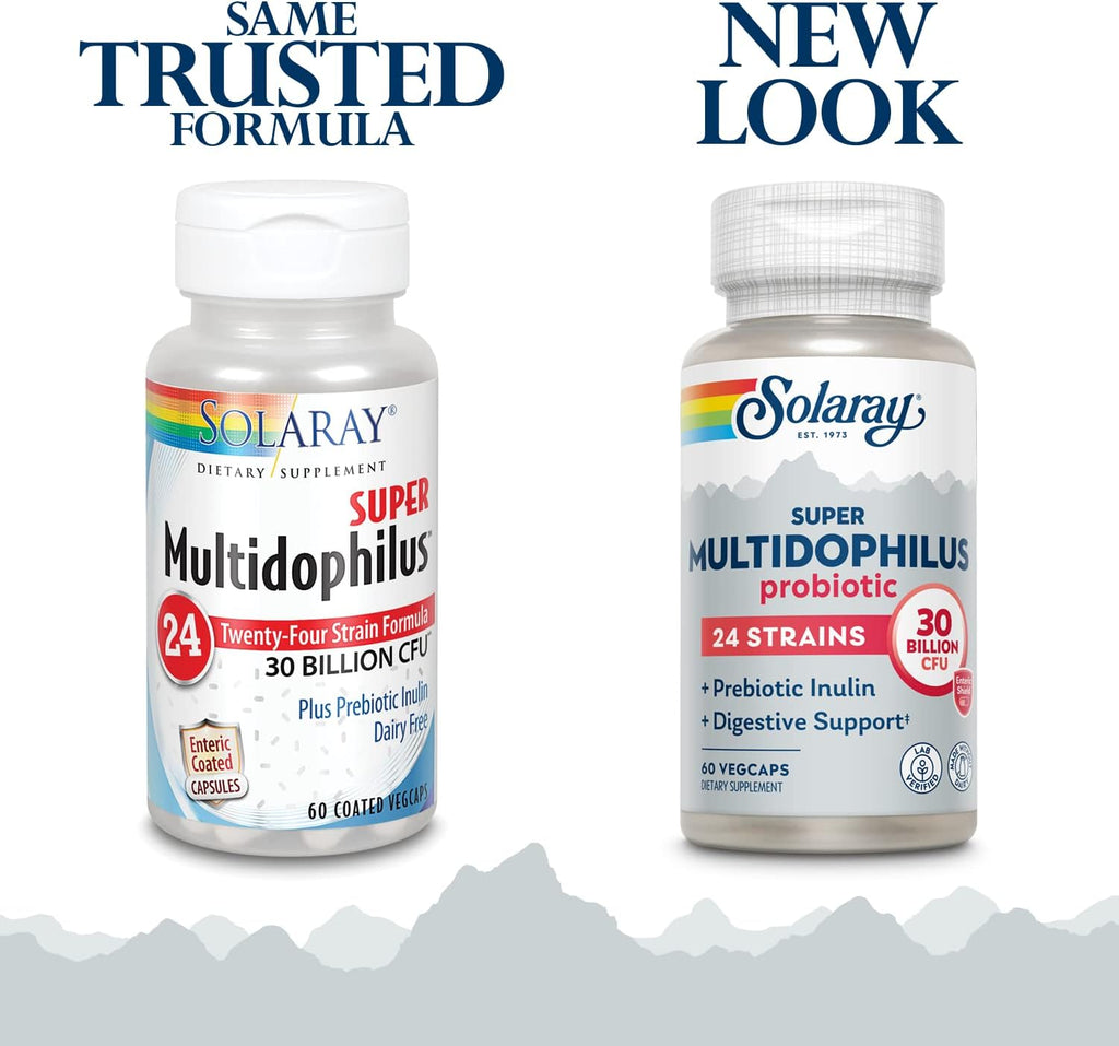 SOLARAY Multidophilus Probiotic 24 Strains 30B CFU - 60 Vegetable Capsules