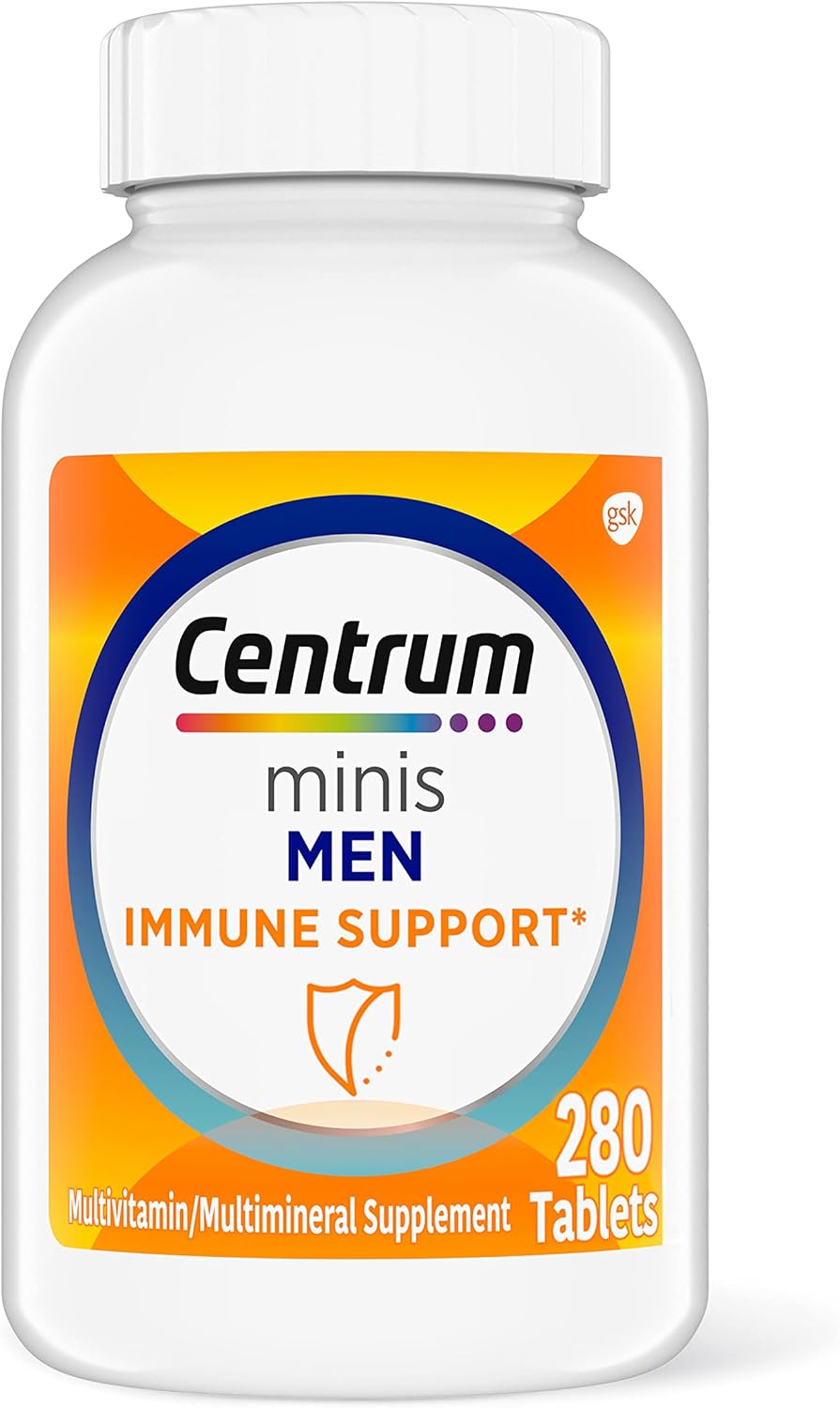 Centrum Minis Men - Multivitamínico Diario para Hombres con Zinc y Vitamina C - 280 Comprimidos (140 Días)