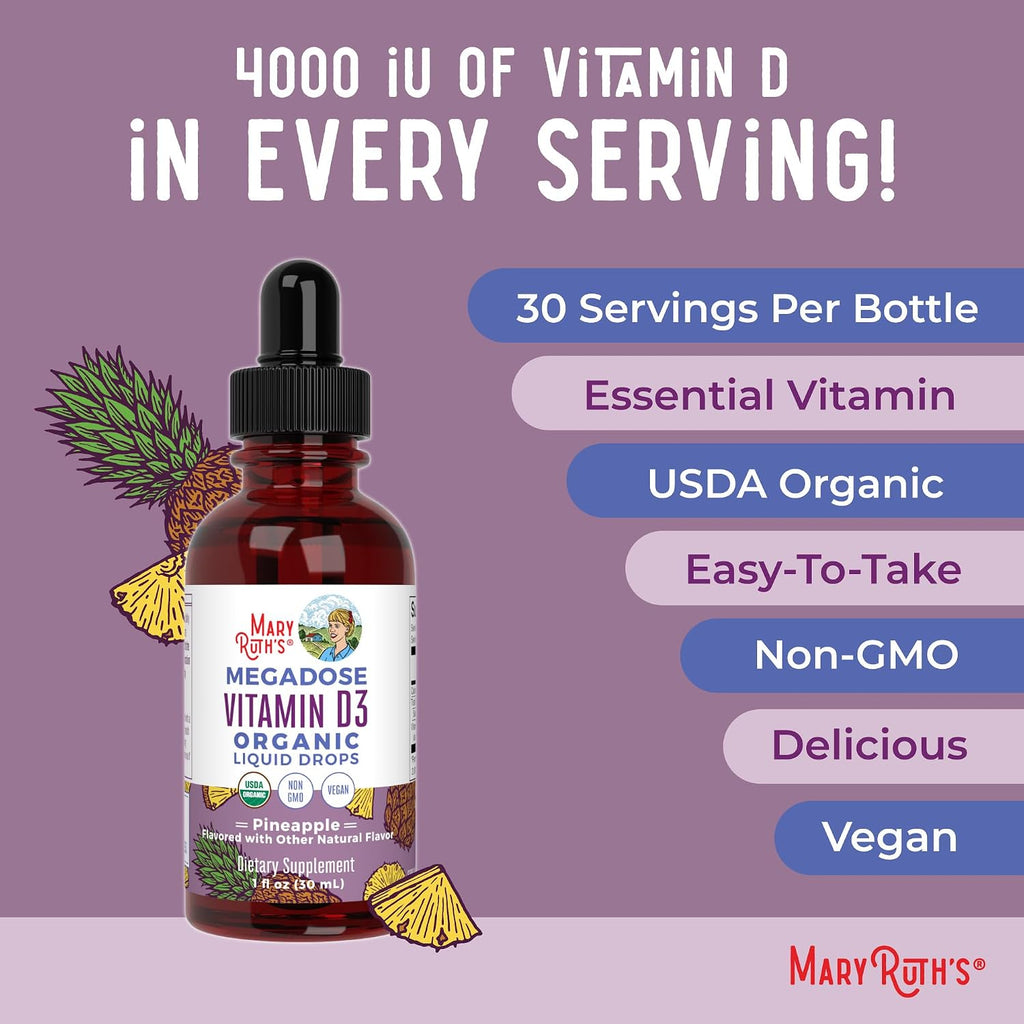 MaryRuth's Vitamina D3 Líquida Orgánica 4000 UI - 30 Dosis