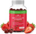 CogniTune Methylfolate Gummies para Niños y Adultos - L-Metilfolato 1000 mcg - Complemento de Folato Activo 5-MTHF - Apoyo MTHFR - Gomitas de Fresa - Sin OGM, Vegano - 60 Unidades