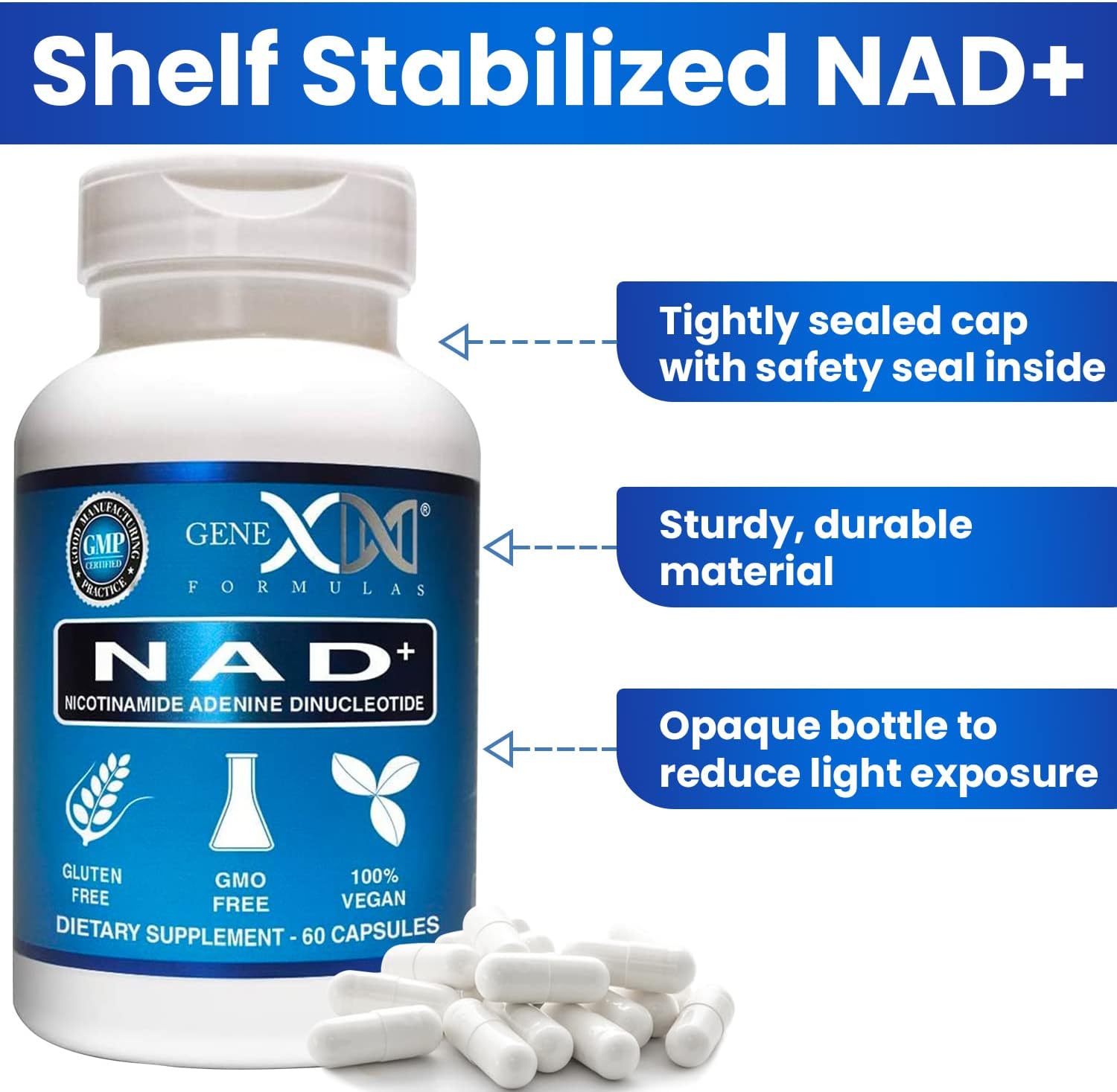 Genex Formulas NAD+ 250mg 60 Cápsulas - Nicotinamida Adenina Dinucleótido