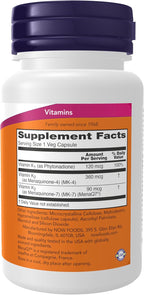 NOW Foods MK-7 Plus con K1 y MK-4 - 90 Cápsulas Veganas