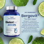 1MD Nutrition CholestMD con extracto de hoja de olivo, Bergavit, Niacina y Ajo | 60 cápsulas