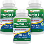 Best Naturals Vitamina B12 Metilcobalamina 6000 mcg Comprimidos Sublinguales (Pack de 3)