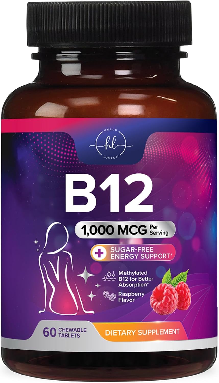 Vitamina B12 1000 mcg por Ración Comprimibles Masticables - Metilcobalamina - 60 Comprimidos