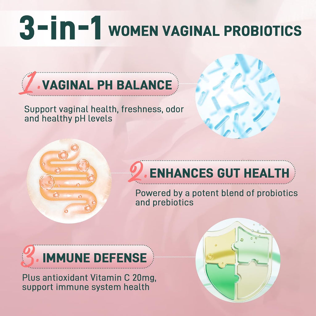 LanranBee Premium Feminine Balance Gummies - Probiótico Vaginal - 60 Gominolas - Sabor Piña Hawaiana