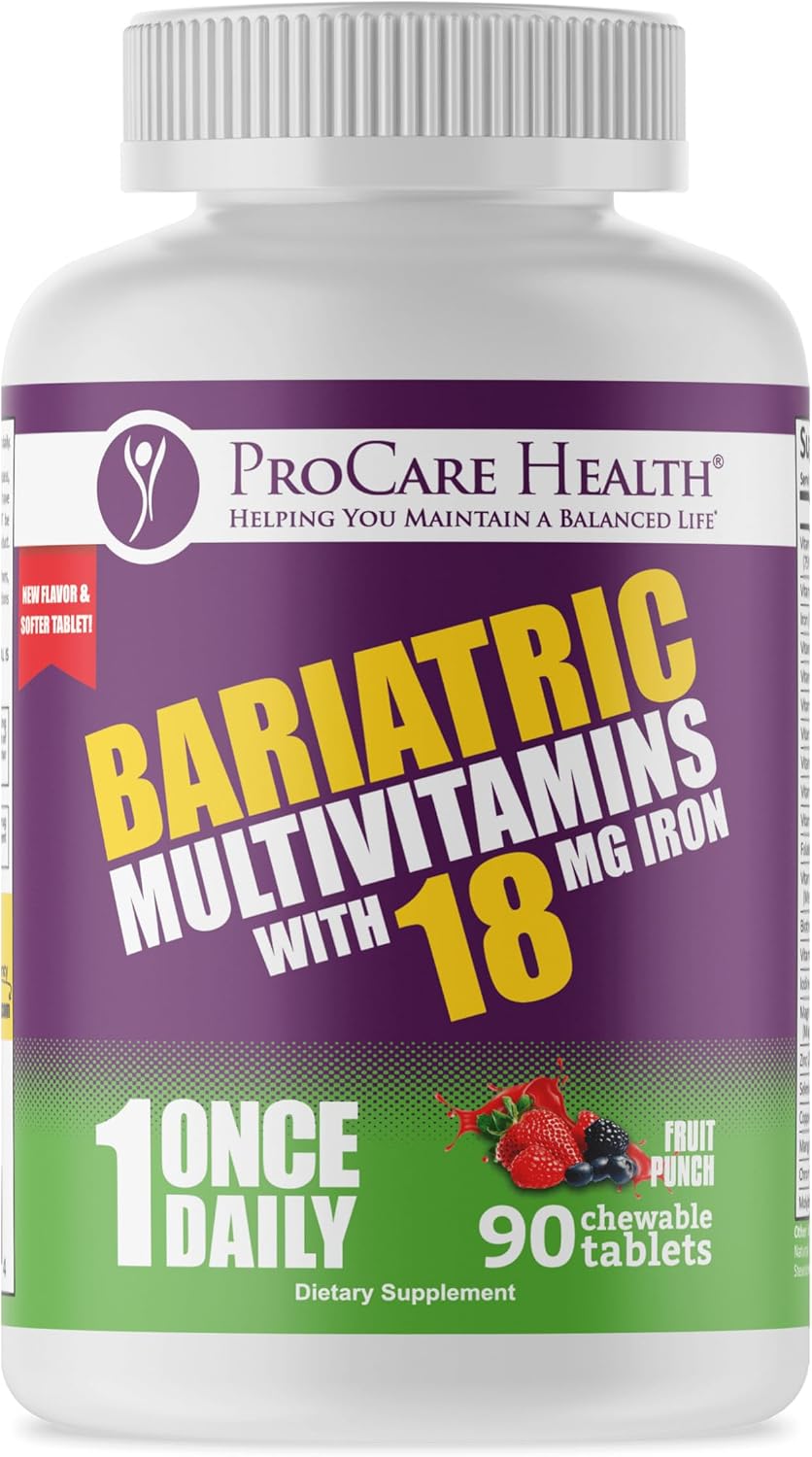 ProCare Health Multivitamínico Bariátrico Masticable con Hierro 18mg - 90 Comprimidos Sabor Fruta