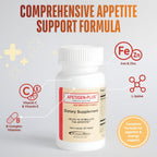 Apetigen-Plus Estimulante del Apetito – Multivitamínico con Hierro, Zinc y L-Lisina – 60 Comprimidos
