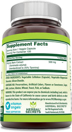 Herbal Secrets Extracto de Corteza de Arjuna 500 mg - 120 Cápsulas Vegetales - Sin OGM, Sin Gluten
