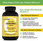 CGMLABS Vitamina C No Ácida 1500mg con Calcio - 500 Cápsulas