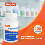 Rugby Niacinamida 500 mg - 100 Tabletas (Paquete de 3)