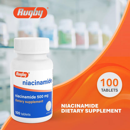 Rugby Niacinamida 500 mg - 100 Comprimidos – Sistema nervioso: La niacina contribuye al funcionamiento normal del – Image 2