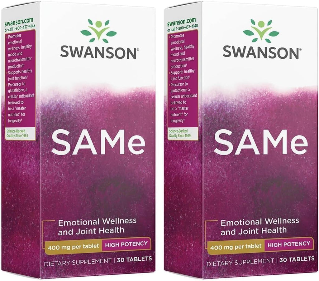 Swanson SAMe - Alta Potencia 400 mg 30 Comprimidos (Pack de 2)