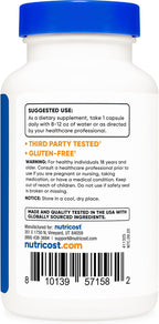 Nutricost N-Acetil L-Tirosina (NALT) 350mg, 120 Cápsulas - Sin Gluten, No GMO