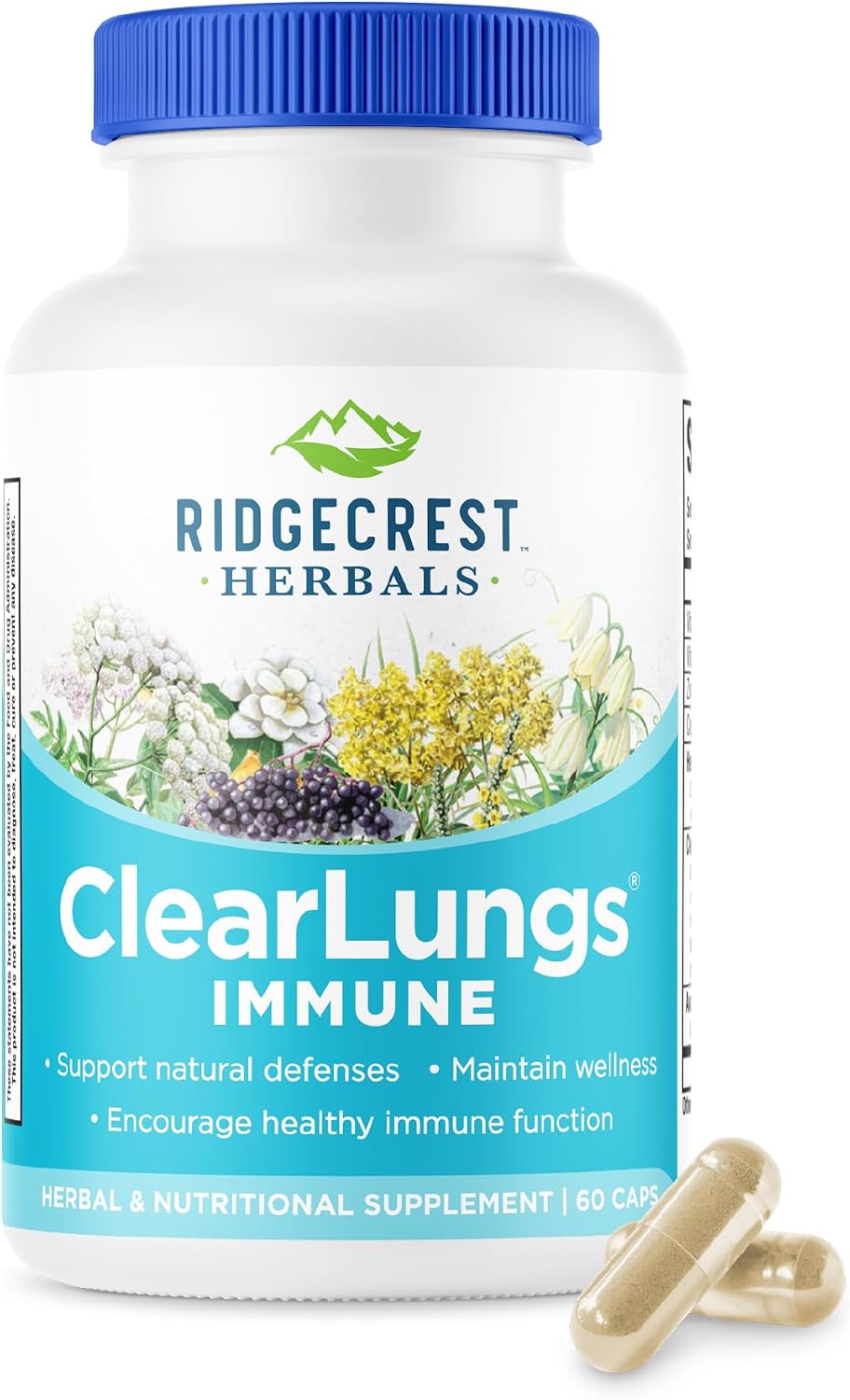 RidgeCrest Herbals ClearLungs Immune, 60 Cápsulas Veganas