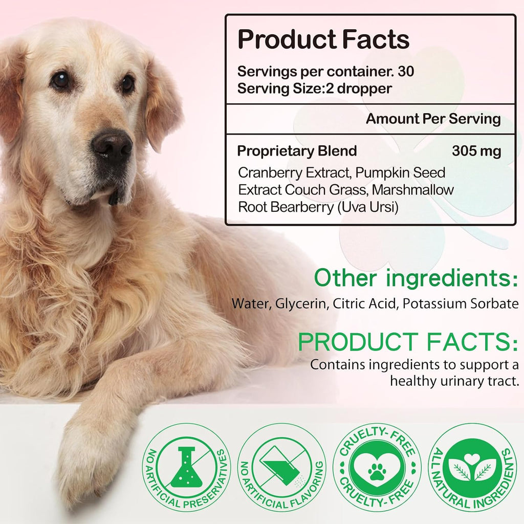Gotas para Infección Urinaria en Perros, Apoyo para Vejiga y Riñones - Sabor Bacon - 60 ml