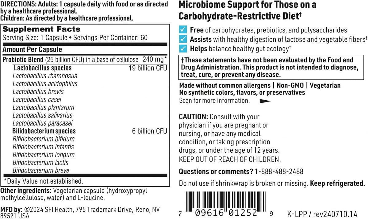 SFI Health Ther-Biotic LactoPrime Plus - Probióticos Lactobacillus y Bifidobacterium (60 Cápsulas) – Image 5
