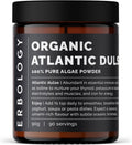 Erbology Polvo de Dulse Orgánico del Atlántico 3.2 oz (90 g) - 90 Porciones - Rico en Yodo y Hierro - Sin OGM
