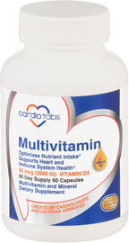 CardioTabs Multivitamínico - Complejo de Vitaminas y Minerales con CoQ10, Luteína y Licopeno, 60 Cápsulas