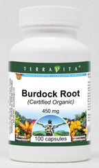 Burdock Root (Certified Organic) - 450 mg, 100 Capsules