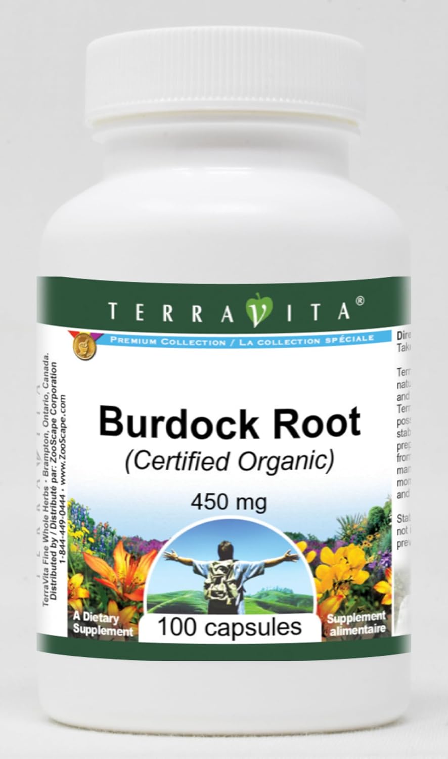 Raíz de Bardana (Orgánica Certificada) - 450 mg (100 Cápsulas) - Pack de 3