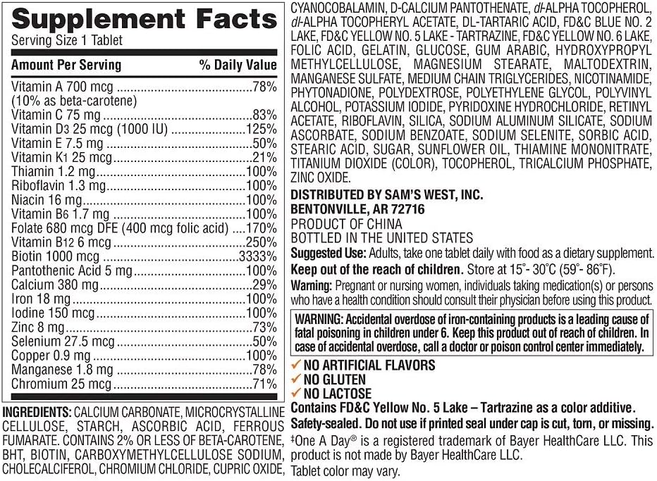 Members Mark Multivitamínico Diario para Mujeres (275 comprimidos)