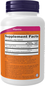 NOW Foods Niacina (Vitamina B-3) 500 mg, Flush-Free, Doble Concentración, 90 Cápsulas Vegetales