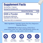 SAM-e 500 mg - S-Adenosil-L-Metionina - 90 Comprimidos