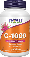 NOW Foods Vitamin C 1,000 mg with Rose Hips, Sustained Release, 100 Tablets