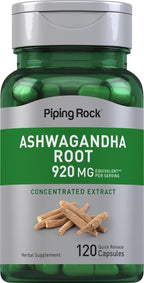 Suplemento de extracto de raíz de Ashwagandha de Piping Rock | 120 cápsulas