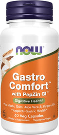 NOW Foods Gastro Comfort, con Goma de Mástique, Aloe Vera y Olmo Americano, 60 Cápsulas Vegetales