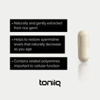 Toniiq Espermidina Ultra Concentrada 500mg - No Sintético - 5 mg por Cápsula - Extracto de Germen de Arroz