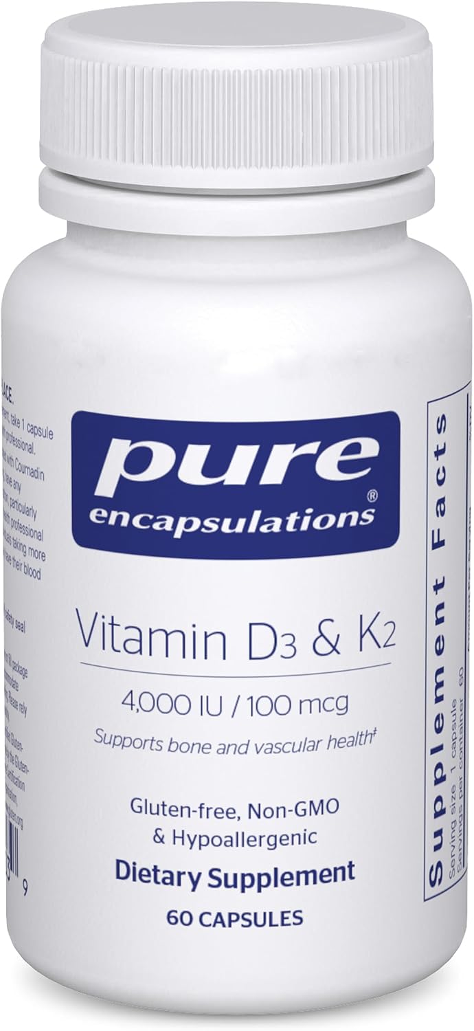 Pure Encapsulations Vitamina D3 y K2, 60 Cápsulas