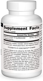 Source Naturals Dibencozide - Vitamina B12 Adenosilcobalamina, Comprimidos de Disolución Rápida, 120 Unidades