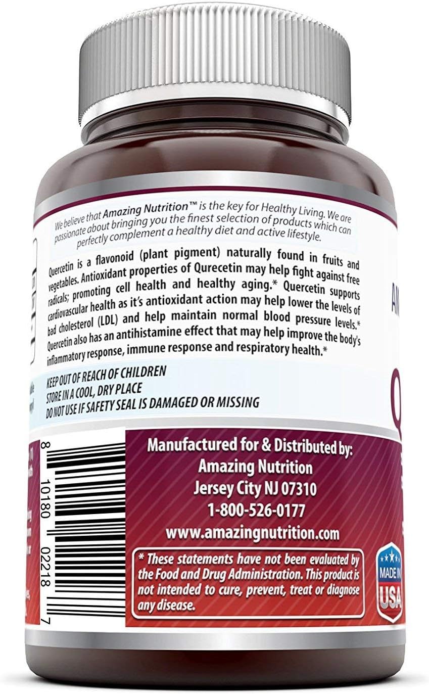 Amazing Formulas Quercetin 500 mg, 120 Cápsulas Veganas