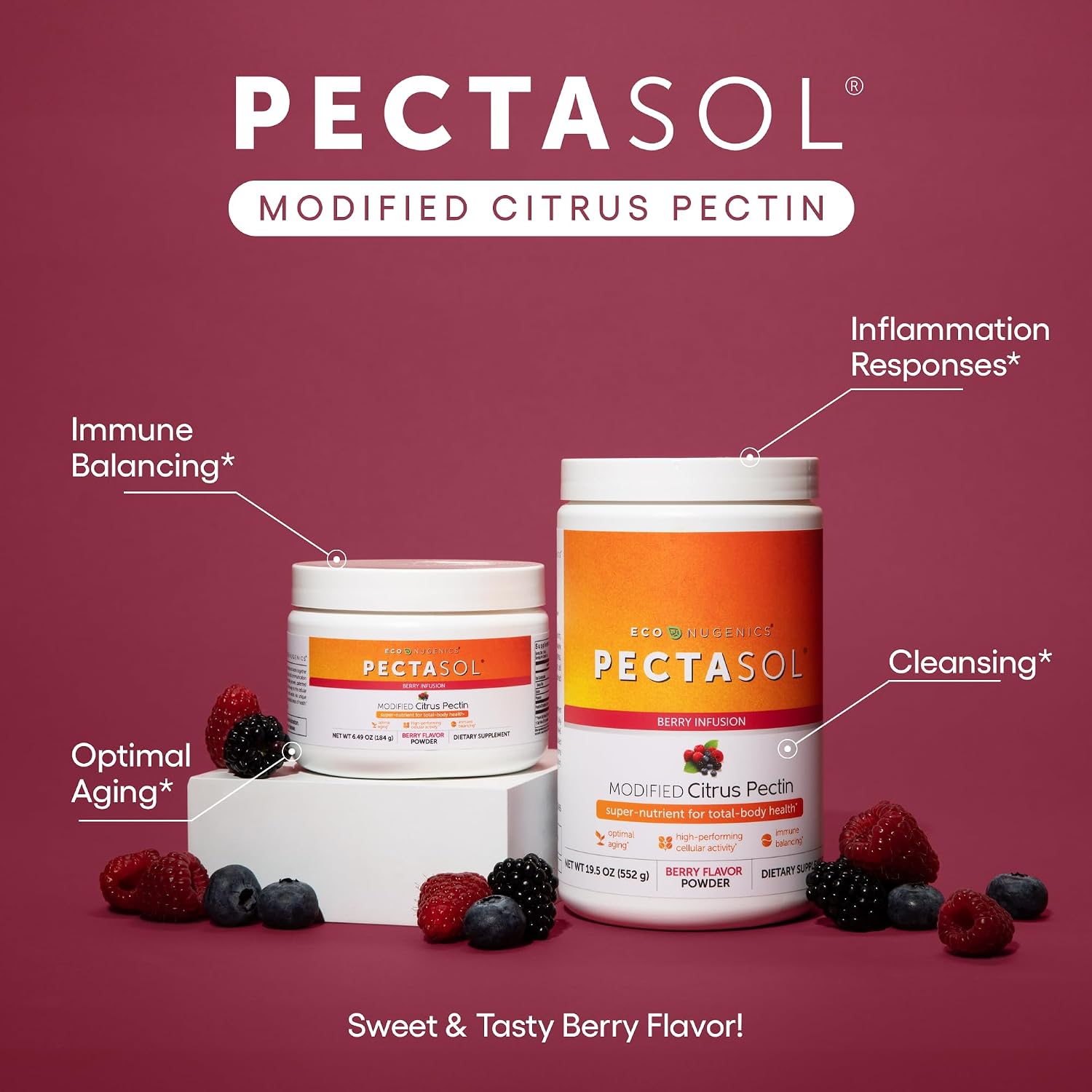 PectaSol Pectina Cítrica Modificada – 551g Polvo de Bayas – Suplemento para la Salud Corporal Total