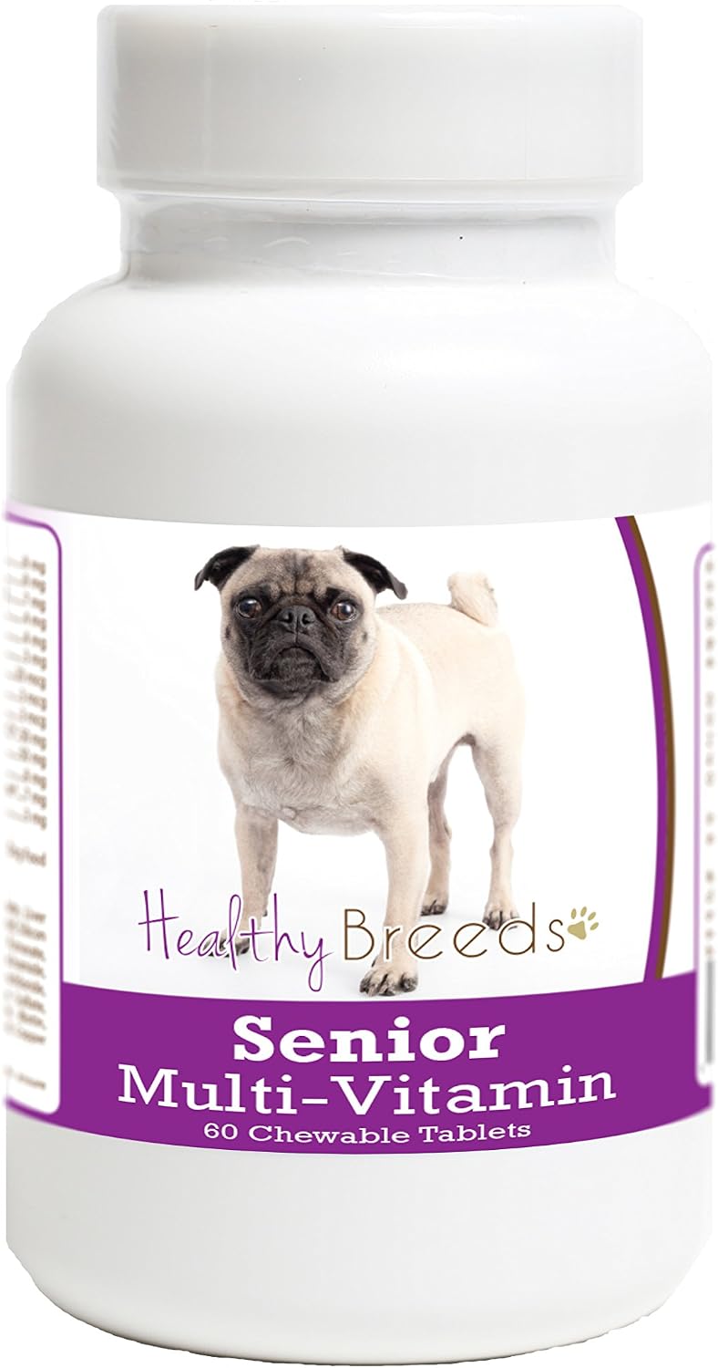 Healthy Breeds Multivitamínico para Perros Senior Pug 60 Comprimidos