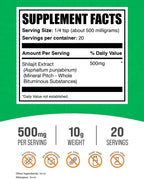Extracto de Shilajit en Polvo (500 mg por ración) - BulkSupplements