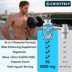 Chisytkiy Suplementos de Fertilidad Masculina Avanzados con Maca, Tribulus, Zinc y CoQ10, 90 Cápsulas