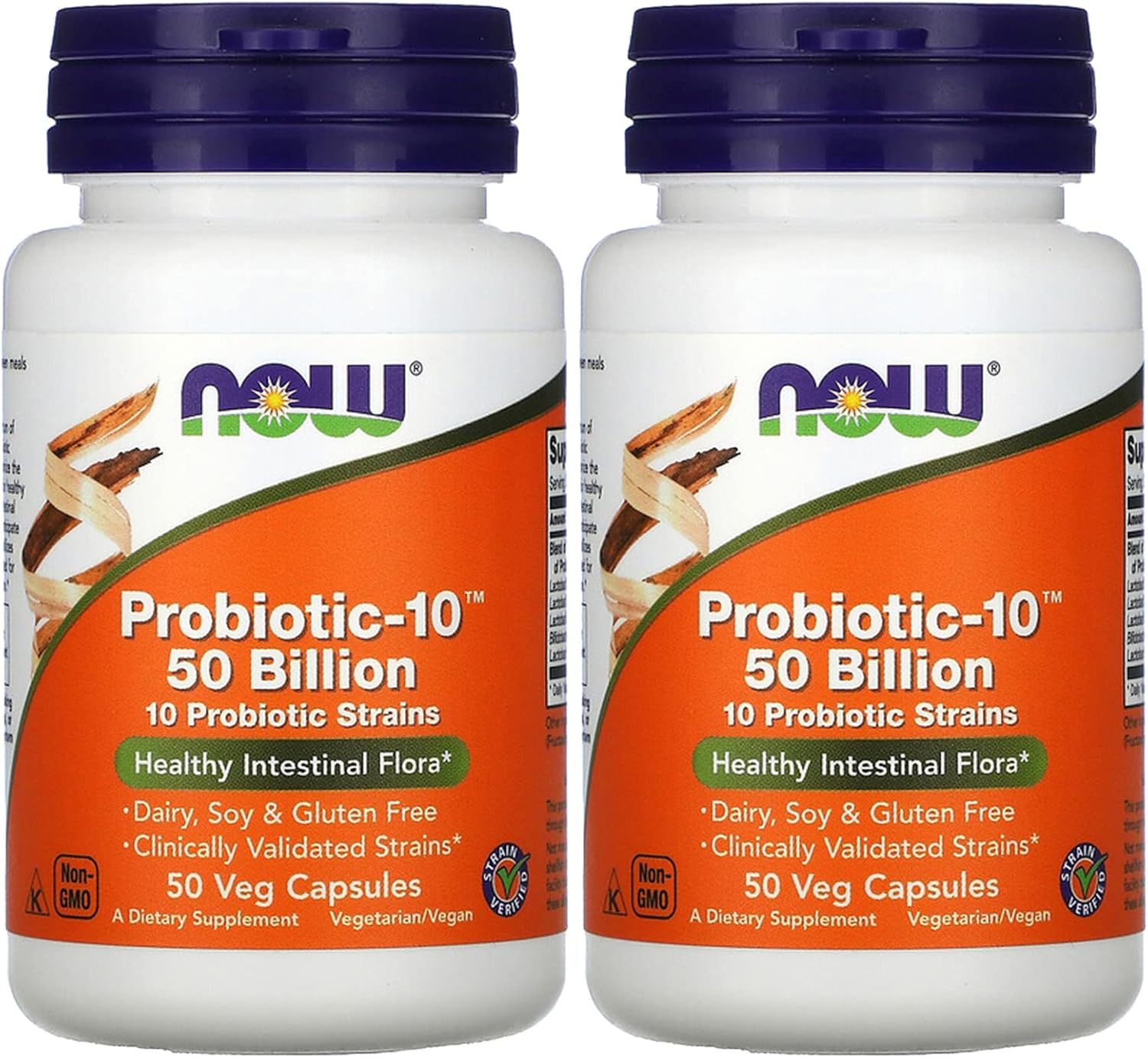 Probiotic10 50 Billion - NOW Foods - 50 Cápsulas Vegetarianas (Pack de 2)