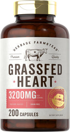 Carlyle Suplemento de Corazón de Res Grass Fed | 3200mg | 200 Cápsulas | Desecado de Animales Criados en Pasto | No OGM, Sin Gluten | por Herbage Farmstead