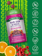 Nature's Truth Biotin Gummies 2500 mcg for Hair, Skin & Nails - 80 Gummies, 2-Pack