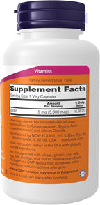 NOW Foods Biotina 5000 mcg - 120 cápsulas vegetales