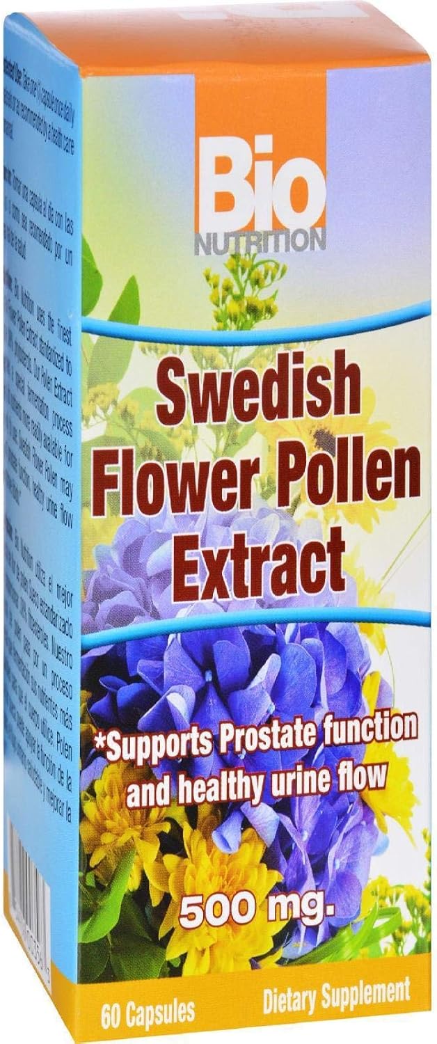 Bio Nutrition Extracto de Polen de Flor Sueco, 500 mg, 60 Cápsulas