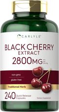Carlyle Extracto de Cereza Negra Concentrado | 240 Cápsulas | Fórmula No Transgénica y Sin Gluten
