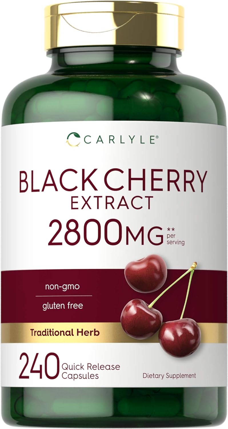 Carlyle Extracto de Cereza Negra Concentrado | 240 Cápsulas | Fórmula No Transgénica y Sin Gluten