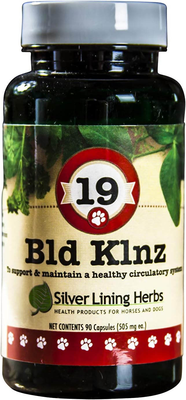 19 BLD Klnz - Apoyo Herbal para Valores Sanguíneos Normales en Perros - Ayuda a Mantener la Salud del Sistema Circulatorio - 90 Cápsulas